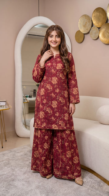 3PCS Luxury Poly Lawn Suit | Elegant Summer Collection